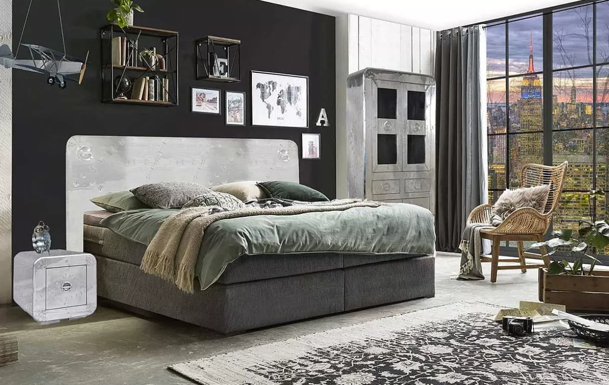 Bett-Kopfteil Aero Mangoholz Aluminium Silber 220>mutoni sweet home Online