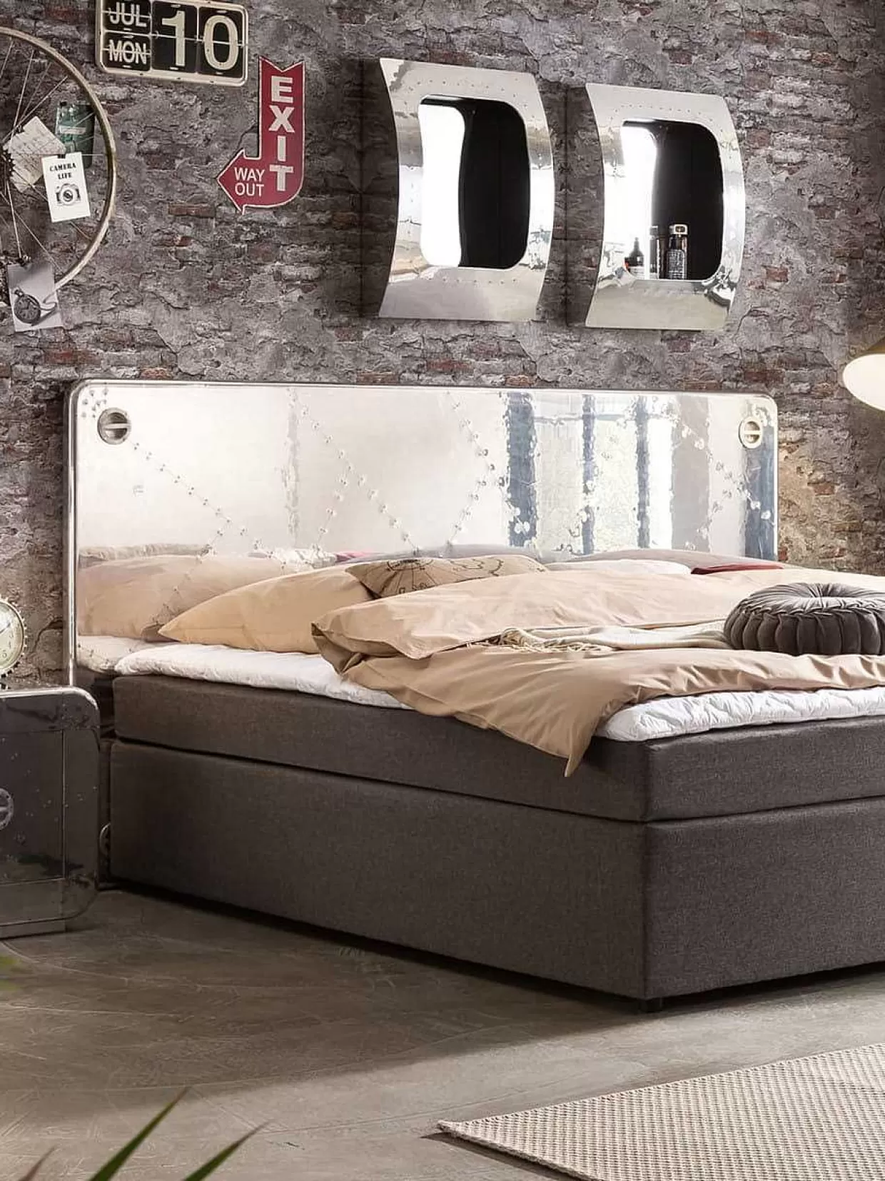 Boxspringbett Mit Kopfteil Aero Dunkelgrau 220>mutoni sweet home Cheap