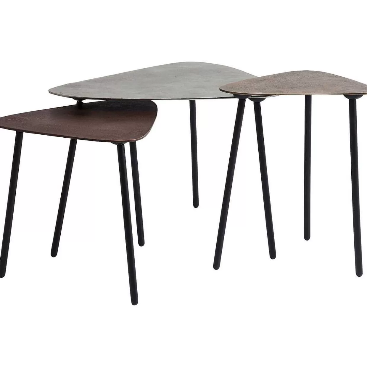 Couchtisch Loft Triangle Vintage (3/Set)>KARE Design Fashion