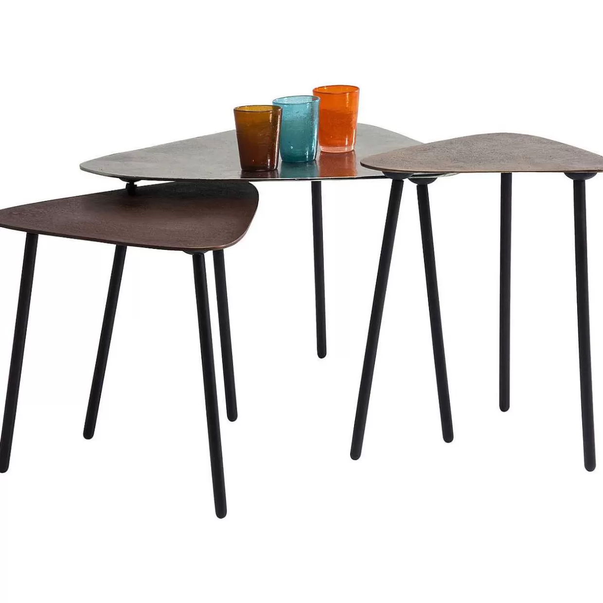 Couchtisch Loft Triangle Vintage (3/Set)>KARE Design Fashion