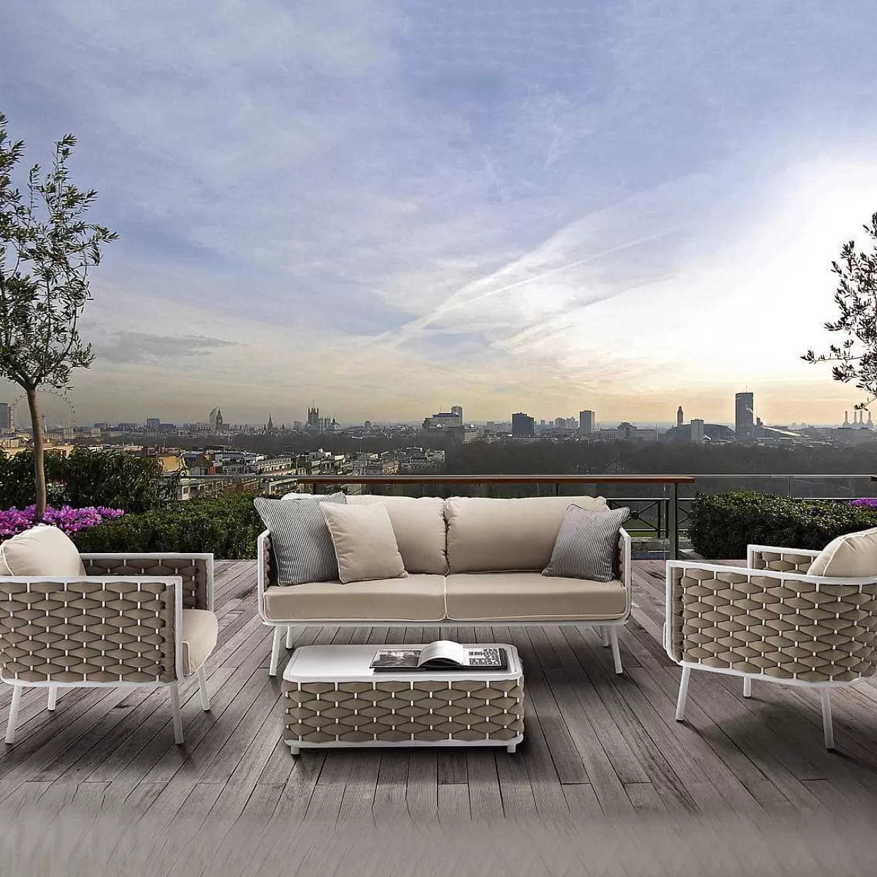 Gartenlounge Manhattan Sunproof Grey 4-Teilig>mutoni ethnic Clearance
