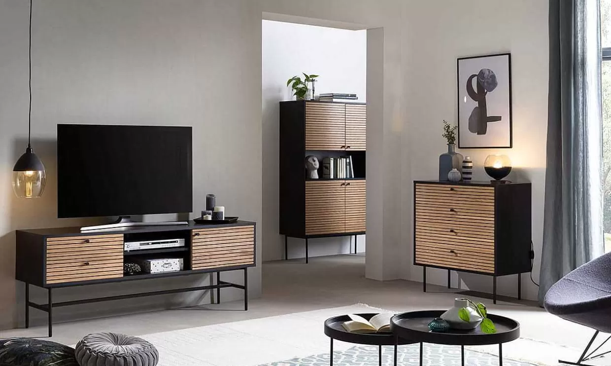 Lowboard Echtholzfurnier 150X40X60 Schwarz>mutoni casual Flash Sale