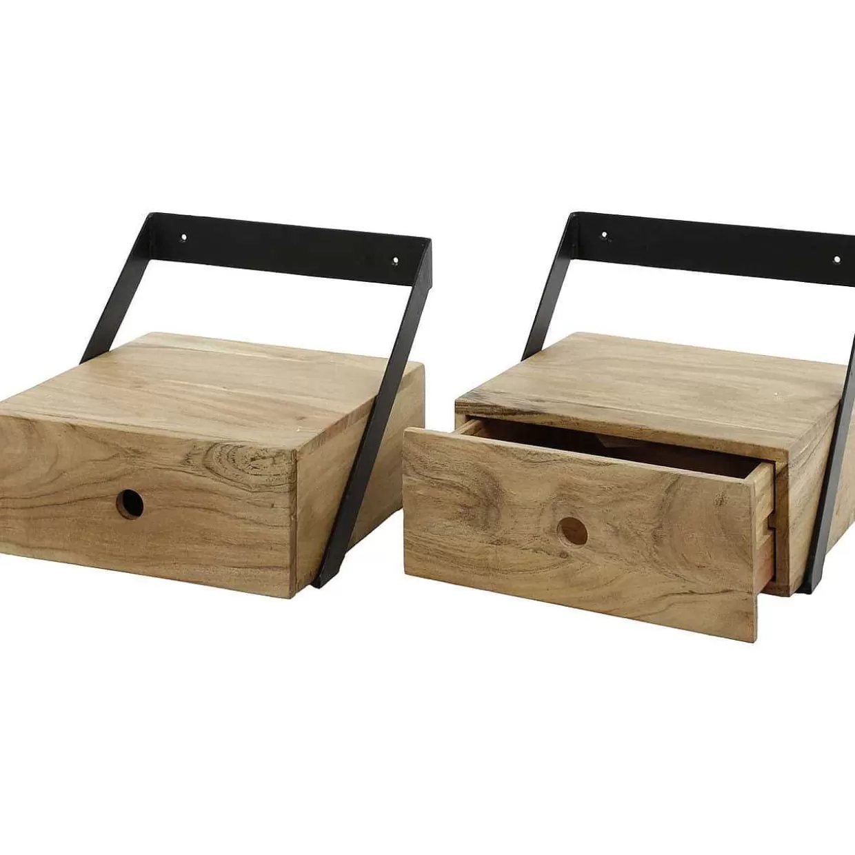 Nachttisch Strip Akazie Natur (2Er-Set)>mutoni industrial Fashion