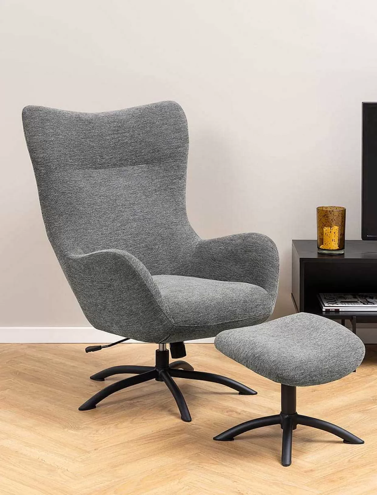 Relaxsessel Mit Hocker Pipton Anthrazit>mutoni scandi New