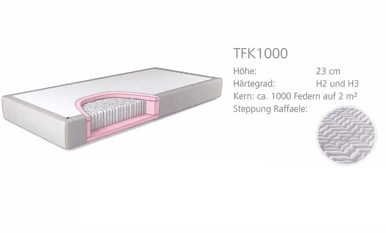 Taschenfederkernmatratze Tfk 1000 H23>Traumstart Store