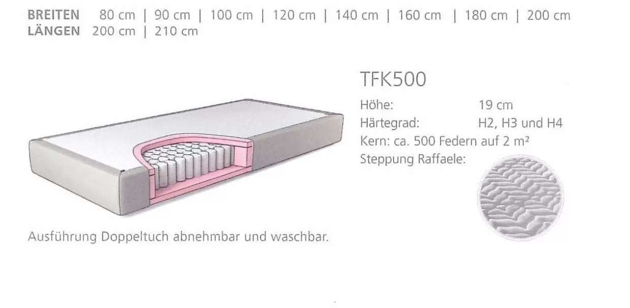 Taschenfederkernmatratze Tfk 500 H19>Traumstart Flash Sale