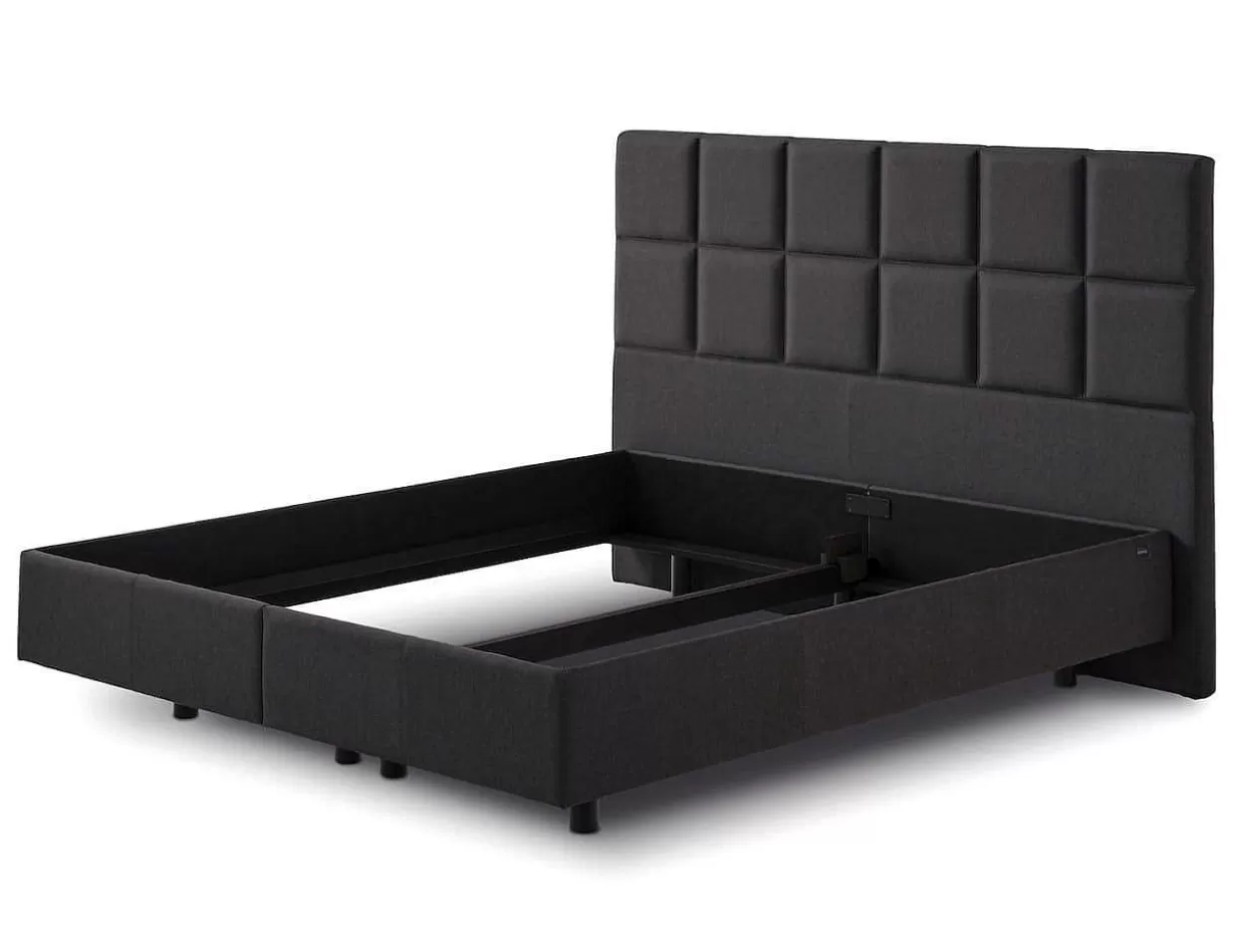 Relax Bett Check Charcoal>Tempur Outlet