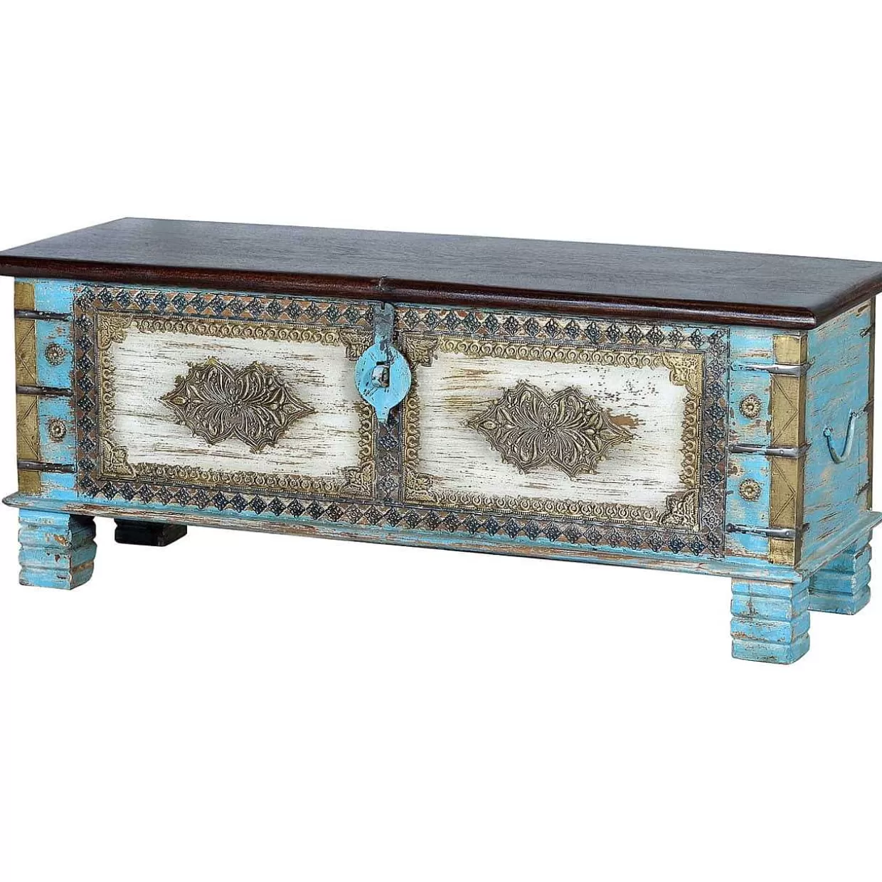 Truhe Mango Blau Vintage 116X40>mutoni inspiration Outlet