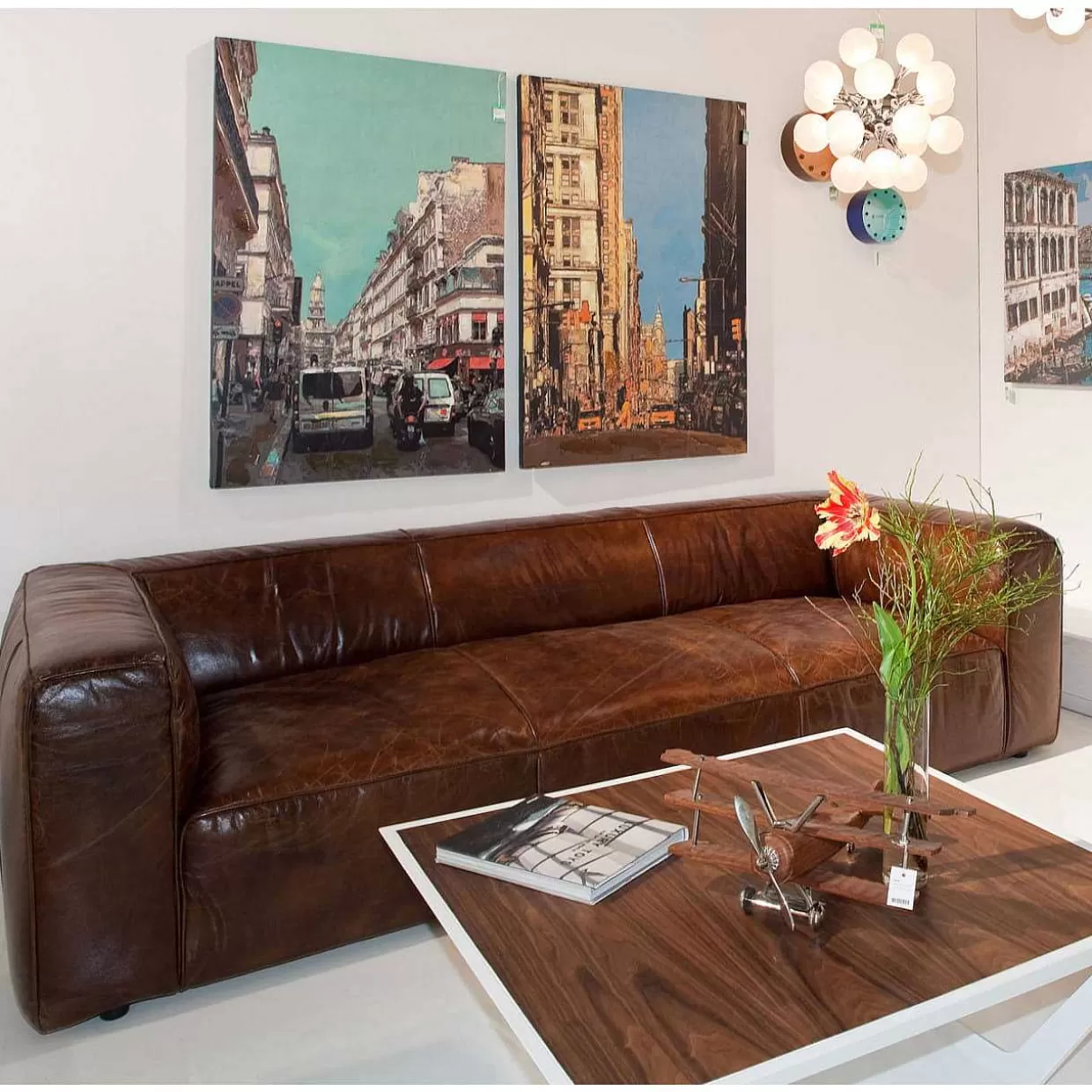 Vintage Leder Sofa Cubetto 3 Sitzer>KARE Design Flash Sale