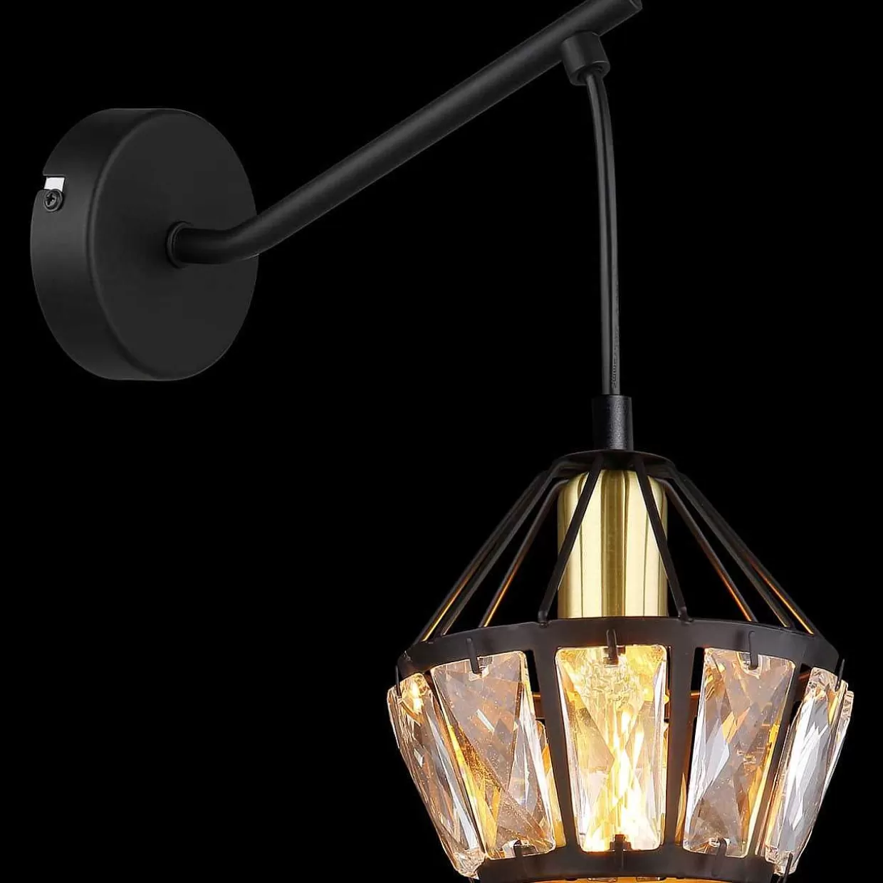 Wandleuchte Lois Metall Schwarz Matt 1Xe14>mutoni light Outlet